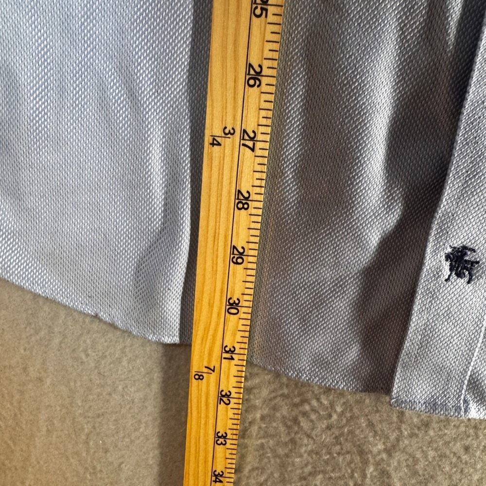 Hart Schaffner Marx Mens 15.5 33 Blue Pima Cotton Non-Iron Dress Shirt Long Slv - Picture 6 of 8